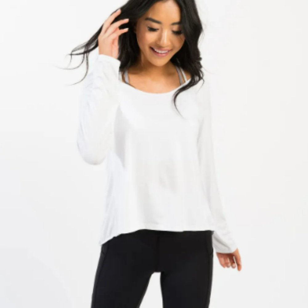 White Namaste Long Sleeve T